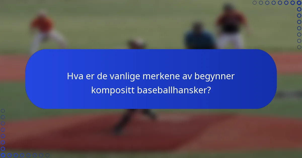 Hva er de vanlige merkene av begynner kompositt baseballhansker?