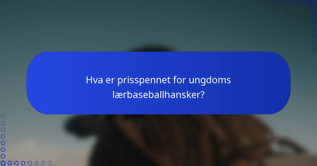 Hva er prisspennet for ungdoms lærbaseballhansker?