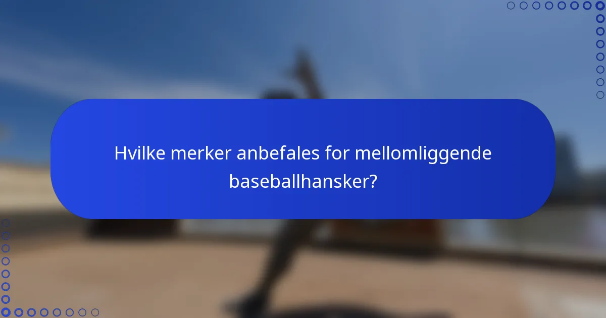 Hvilke merker anbefales for mellomliggende baseballhansker?