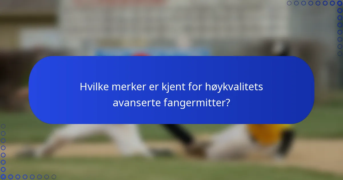 Hvilke merker er kjent for høykvalitets avanserte fangermitter?