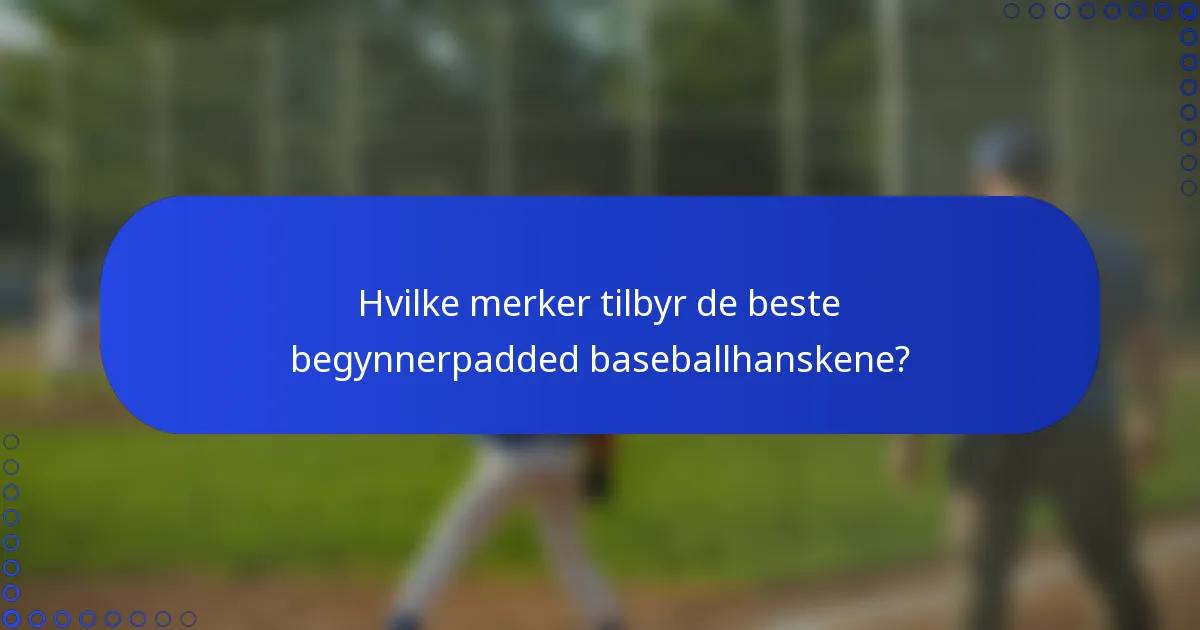 Hvilke merker tilbyr de beste begynnerpadded baseballhanskene?
