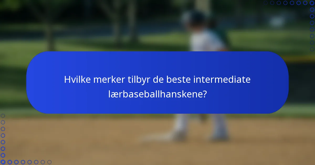 Hvilke merker tilbyr de beste intermediate lærbaseballhanskene?