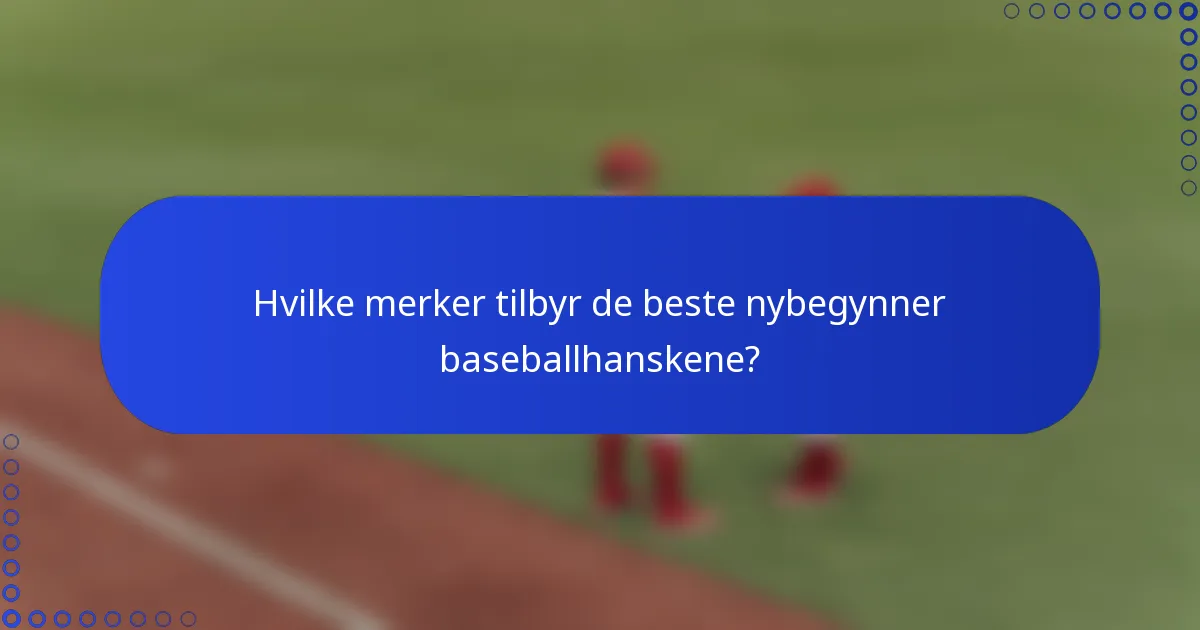Hvilke merker tilbyr de beste nybegynner baseballhanskene?