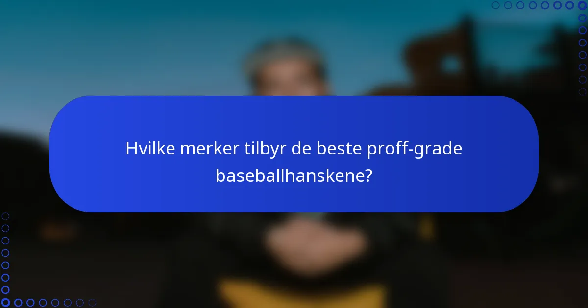 Hvilke merker tilbyr de beste proff-grade baseballhanskene?