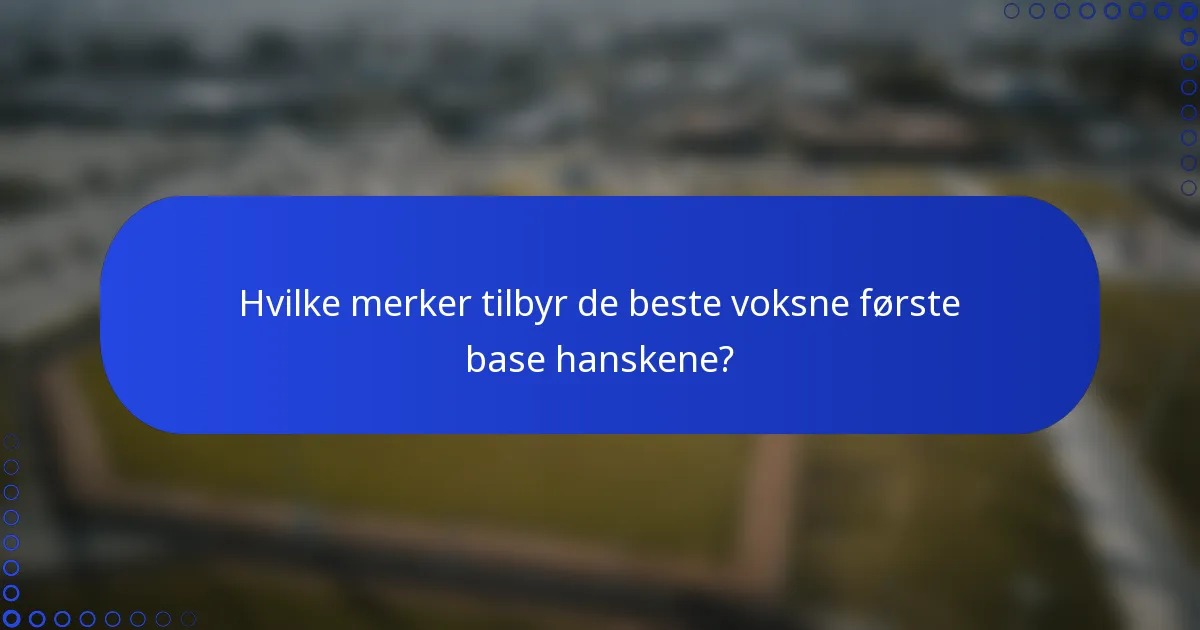 Hvilke merker tilbyr de beste voksne første base-hanskene?