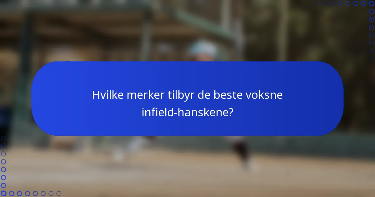 Hvilke merker tilbyr de beste voksne infield-hanskene?