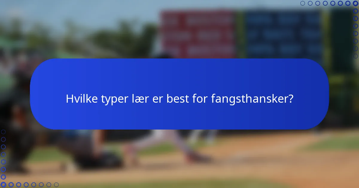 Hvilke typer lær er best for fangsthansker?